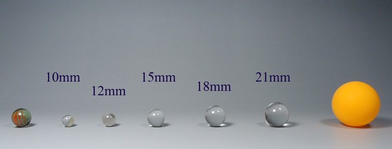 水晶玉の大きさ比較