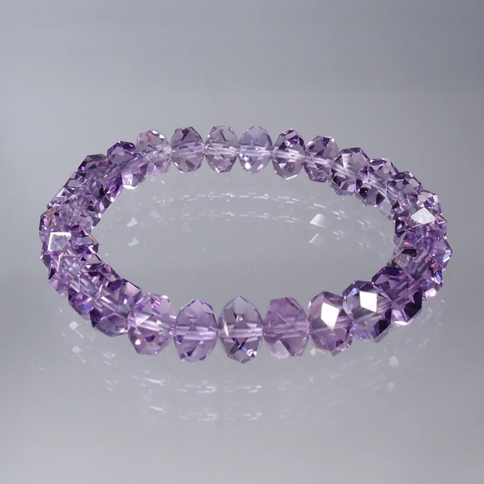 B1464ローズアメシスト連擦り32面カット8mm玉ブレスレット