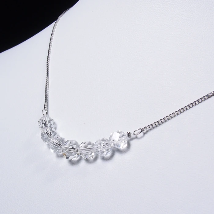 山梨県八幡山産水晶連擦りシルバーペンダント