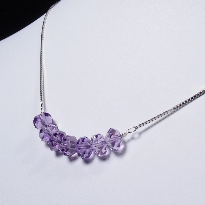 紫水晶（アメシスト）連擦りシルバーペンダント